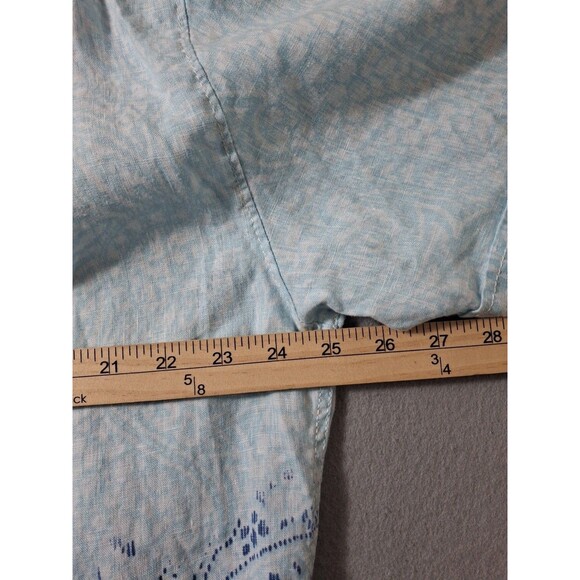 Tommy Bahama Relax Shirt Men XL BlueShort Sleeve 100% Linen Geometric Print - Picture 7 of 8